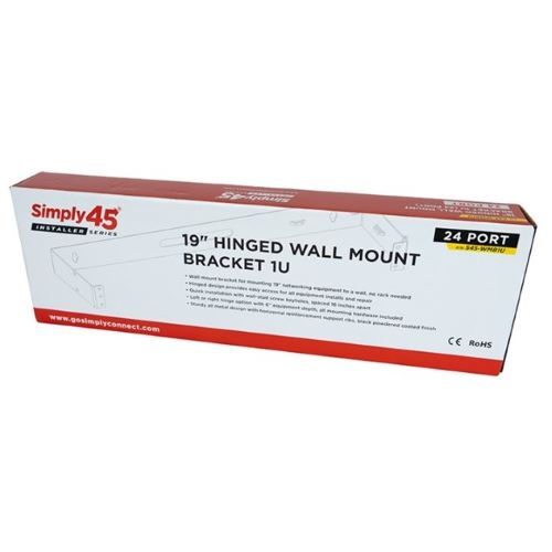 BRACKET 19" HINGED WALL MOUNT BRACKET 1U 6" DEEP (F/24 PORT PATCH PANEL OR EQUIPMENT) BLACK