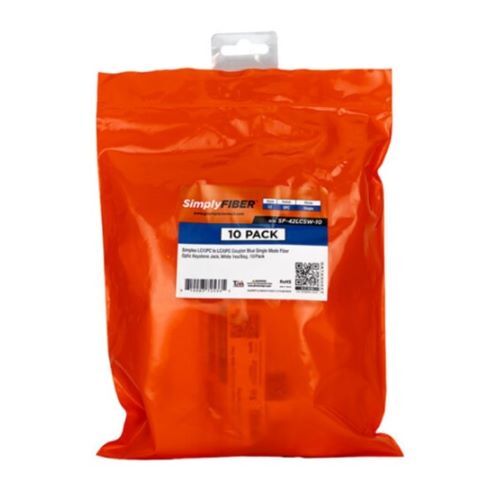 KEYSTONE JACK SIMPLEX LC/UPC TO LC/UPC BLUE SINGLE MODE FIBER WHITE 10PK'