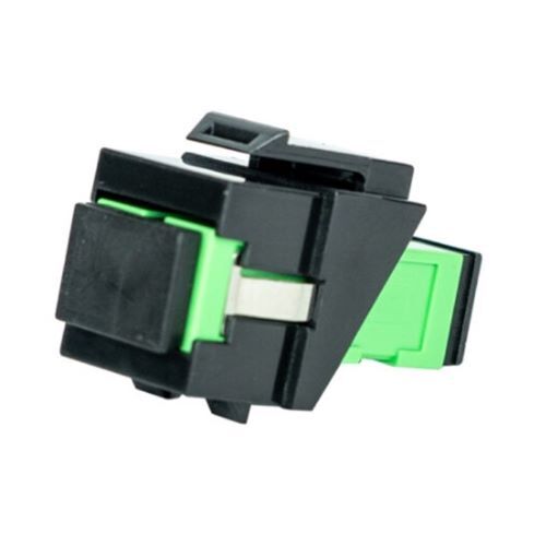KEYSTONE JACK W/SHUTTER SIMPLEX SC/APC TO SC/APC GREEN SINGLE MODE FIBER BLACK