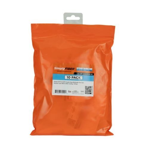 KEYSTONE JACK DUPLEX SC/PC TO SC/PC AQUA MULTIMODE FIBER OM3/4 WHITE 10PK