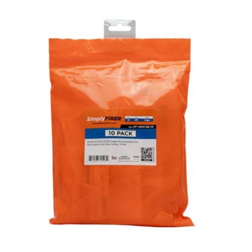 KEYSTONE JACK SIMPLEX SC/UPC TO SC/UPC BLUE SINGLE MODE FIBER BLACK 10PK