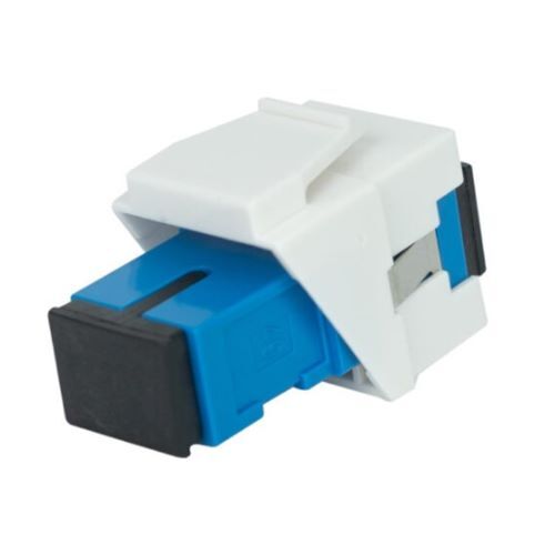 KEYSTONE JACK SIMPLEX SC/UPC TO SC/UPC BLUE SINGLE MODE FIBER WHITE