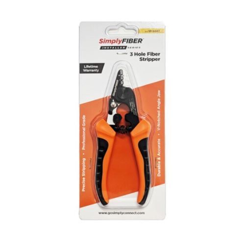 TOOL 6" THREE HOLE FIBER STRIPPER WITH TWO TONE HANDLE