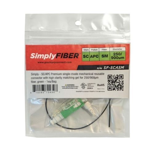 CONNECTOR SC/APC SINGLE-MODE W/HIGH CLARITY MATCHING GEL 250/900?M FIBER GREEN 10PK
