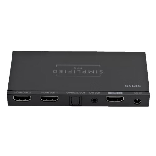 SPLITTER 1X2 HDMI W/AUDIO BREAKOUT AND SCALING BY OUTPUT FEATURE HDMI 2.0B 18GBPS