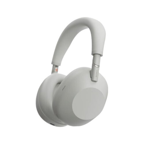 HEADPHONES WIRELESS OR WIRED WITH MIC FULL SIZE NOISE CANCELING-PLATINUM SILVER