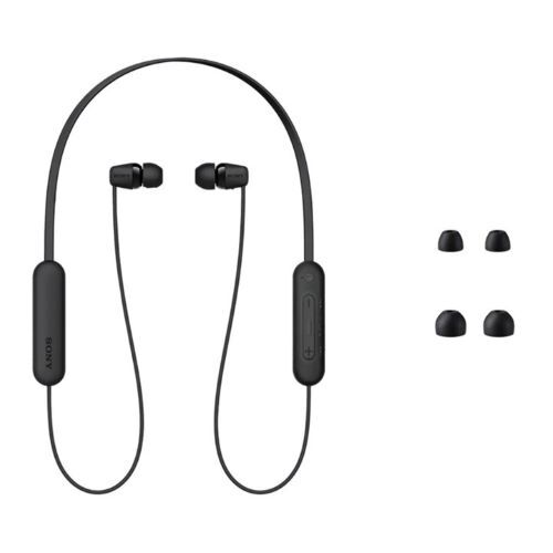 HEADPHONES WITH NECKBAND AND MIC WIRELESS IN-EAR-BLACK