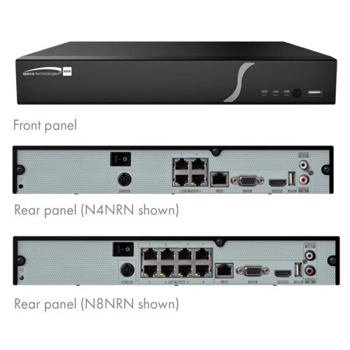 NVR 4 CHANNEL 4K H.265  WITH POE AND 1 SATA- 4TB - NDAA COMPLIANT