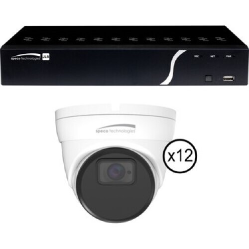 KIT 16 CHANNEL 8MP NVR WITH 4TB HDD & 12 4K DOME CAMERAS KIT