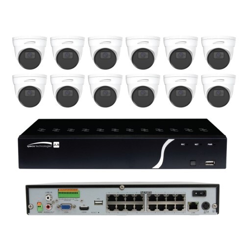 KIT 16 CHANNEL NVR WITH 12 5MP TURRET CAMERAS