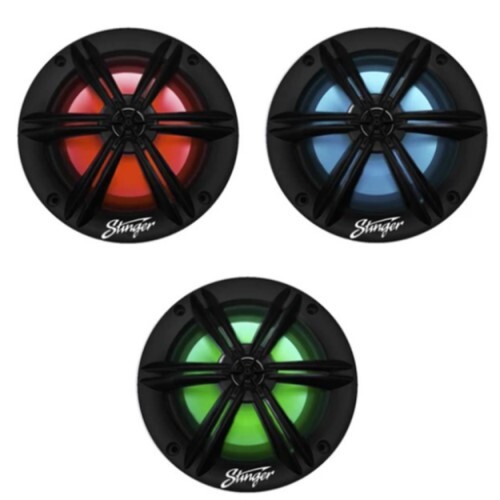 SPEAKER STINGER 6.5 IN MARINE COAXIAL BLACK WITH RGB