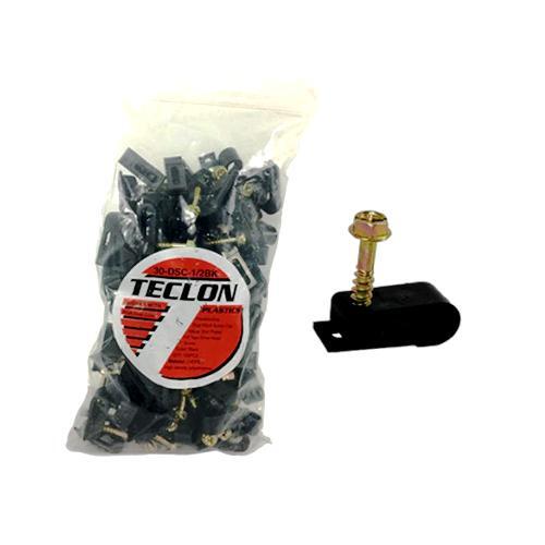 CLIP COAX RG-6 1/2"SCREW BLACK DUAL 100PK