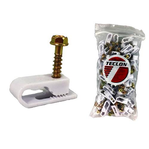 CLIP COAX RG-6 1/2"SCREW WHITE DUAL 100PK