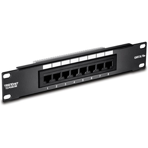 PATCH PANEL 8-PORT CAT. 5E UNSHIELDED  (10" WIDE)