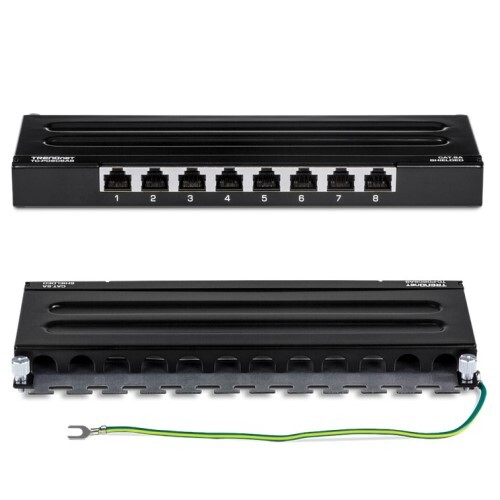 PATCH PANEL WALL RACK 8-PORT CAT6A SHIELDED