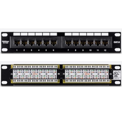 PATCH PANEL 12-PORT CAT. 6 UNSHIELDED (10" WIDE)