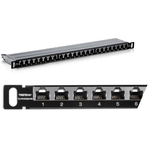 PATCH PANEL 1/2RU 24 PORT CAT6A SHIELDED