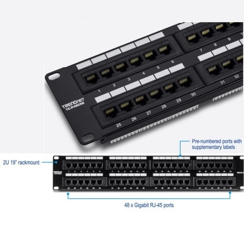 PATCH PANEL CAT5/5E 48-PORT UNSHIELDED