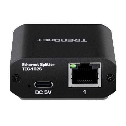 SPLITTER 2-PORT GIGABIT SPLITTER WITH USB TYPE C POWER