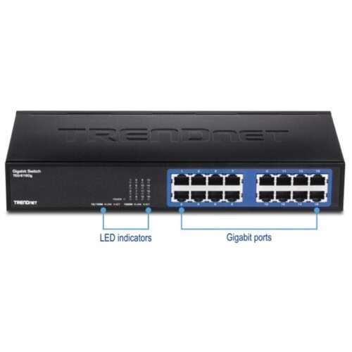 SWITCH 16-PORT GIGABIT GREENNET (METAL DESKTOP) W/ INTERNAL POWER