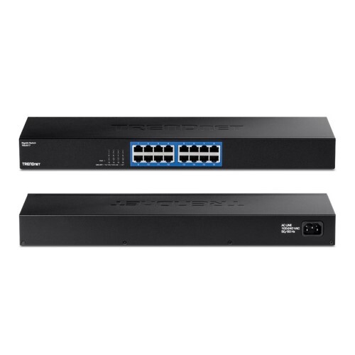 SWITCH 16-PORT GIGABIT SWITCH FANLESS (RACK MOUNT 1U)