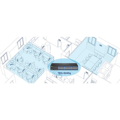 SWITCH 24-PORT GIGABIT GREENNET (METAL DESKTOP) W/ INTERNAL POWER