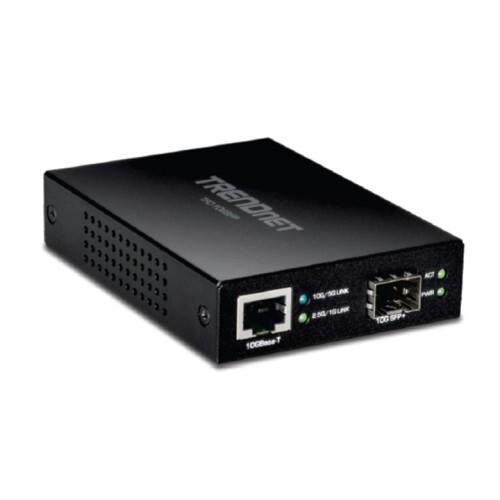 CONVERTER FIBER MEDIA 10GBASE-T TO SFP+ FIBER MEDIA (SFP MODULE SOLD SEPARATE)