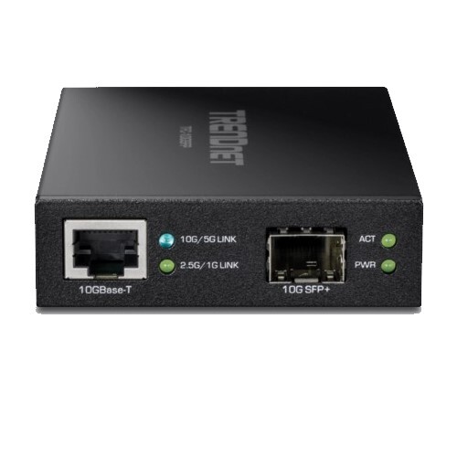 CONVERTER FIBER MEDIA 10GBASE-T TO SFP+ FIBER MEDIA (SFP MODULE SOLD SEPARATE)