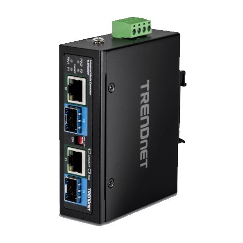 CONVERTER MEDIA 2-PORT INDUSTRIAL SFP TO GIGABIT POE++