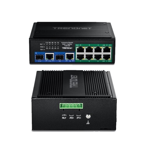SWITCH 10-PORT INDUSTRIAL GIGABIT 400W POE++ DIN-RAIL MOUNT