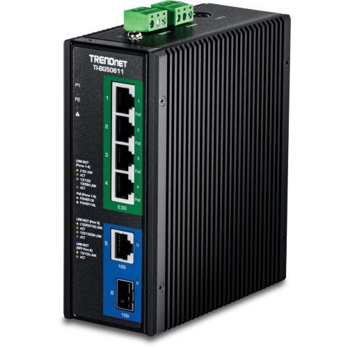 SWITCH 6-PORT INDUSTRIAL 2.5G POEPlusPlus DIN-RAIL MOUNT WITH 10G PORTS