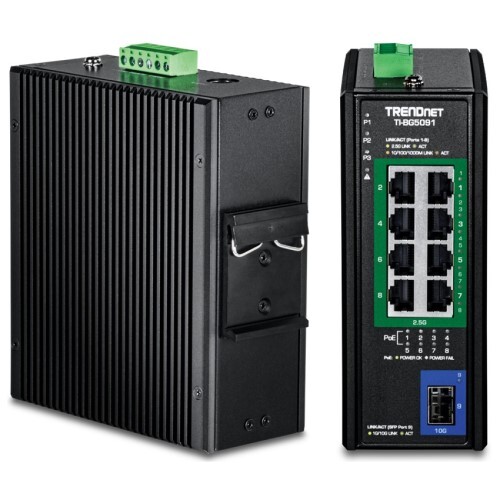 SWITCH 9-PORT INDUSTRIAL 2.5G DIN-RAIL POEPlusPlus WITH 10G SFPPlus PORT