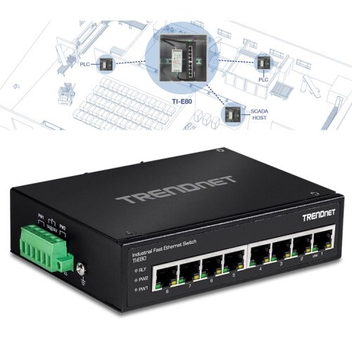 SWITCH 8-PORT INDUSTRIAL FAST ETHERNET DIN-RAIL