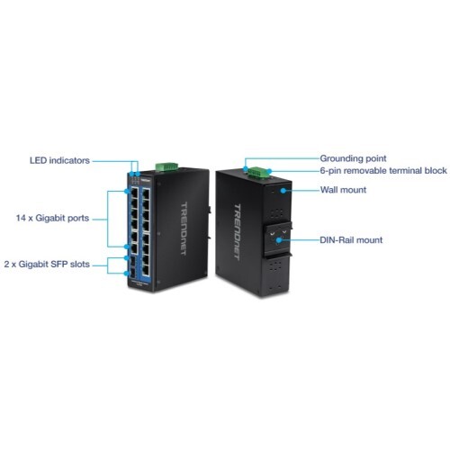 SWITCH 16-PORT INDUSTRIAL GIGABIT