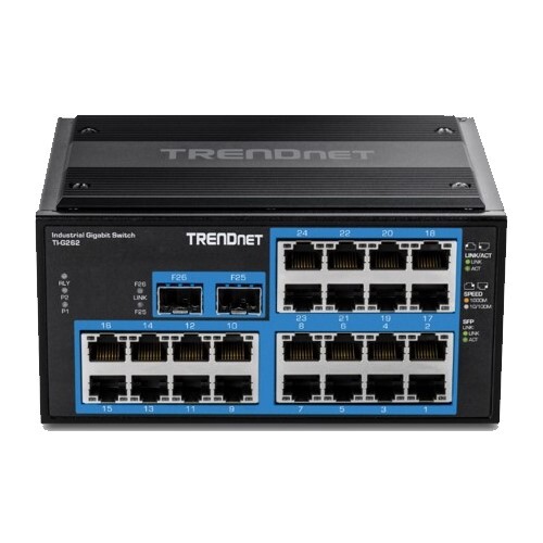 SWITCH 26-PORT HARDENED INDUSTRIAL GIGABIT DIN-RAIL MOUNT SWITCH