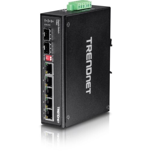 SWITCH 6-PORT HARDENED INDUSTRIAL GIGABIT  (5 GIGABIT / 1 SHARED SFP / 1 DEDICATED SFP)