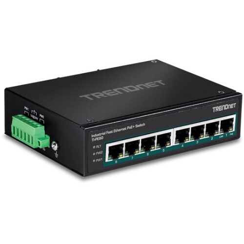 SWITCH 8-PORT INDUSTRIAL FAST ETHERNET POE+ DIN-RAIL