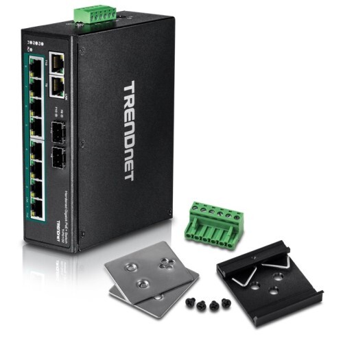 SWITCH 10-PORT HARDENED INDUSTRIAL GIGABIT POE+ DIN-RAIL