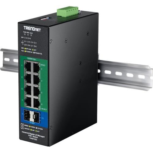 SWITCH 10-PORT INDUSTRIAL GIGABIT L2 MANAGED POEPlus DIN-RAIL SWITCH 24 - 57V