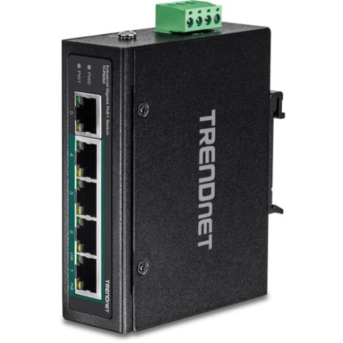 SWITCH 5-PORT INDUSTRIAL GIGABIT POE + DIN-RAIL