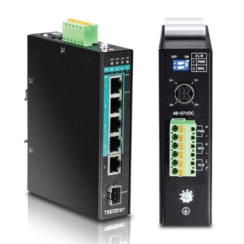 SWITCH 5-PORT HARDENED INDUSTRIAL GIGABIT POE+ DIN-RAIL