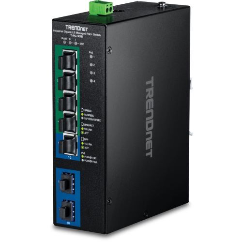 SWITCH 7-PORT INDUSTRIAL GIGABIT L2 MANAGED POEPlus DIN-RAIL SWITCH 24 - 57V