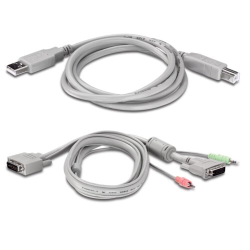 KVM SWITCH KIT 2-PORT DVI/USB W/ AUDIO (INCLUDES 2X KVM CABLES)