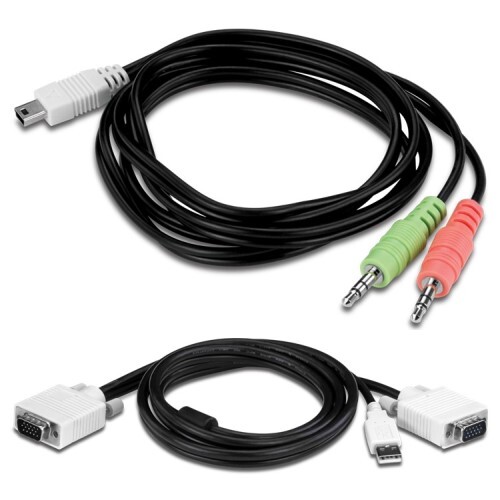 KVM SWITCH KIT W/AUDIO 2-PORT USB  (INCLUDE 2 X KVM CABLES)