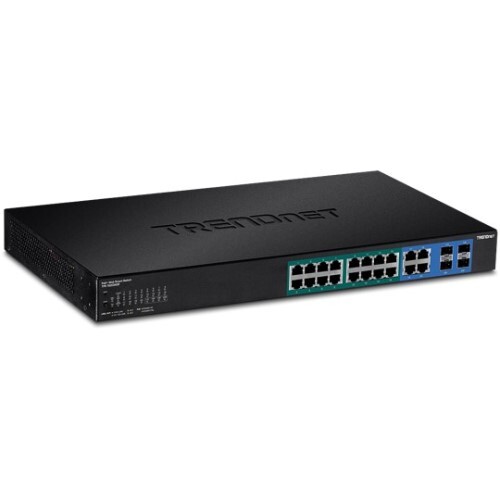 SWITCH 20-PORT GIGABIT WEB SMART POE+ SWITCH W/ 2 SHARED SFP SLOTS  (16 POE+, 2SFP) (370W)