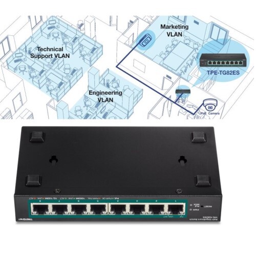 SWITCH 8PORT GIGABIT EDGESMART POE SWITCH 61W