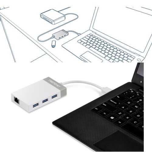 ADAPTER USB 3.0 TO GIGABIT ETHERNET ADAPTER + USB HUB