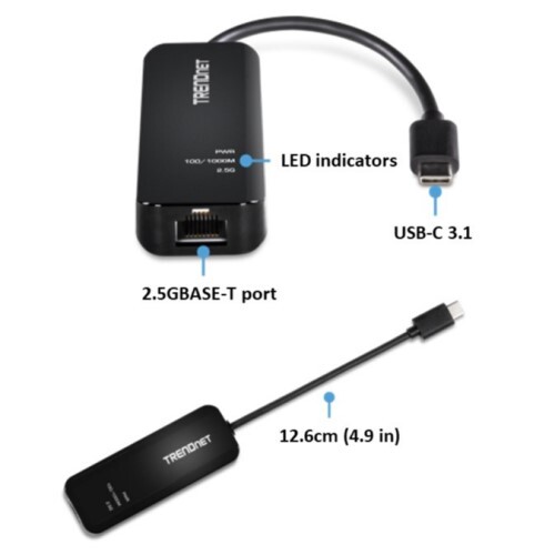 ADAPTER USB-C 3.1 TO 2.5GBASE-T ETHERNET ADAPTER