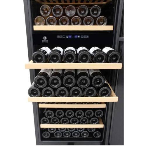 WINE COOLER 203-251 BOTTLES BLACK GARAGE DUAL-ZONE