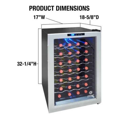 WINE COOLER 28 BOTTLES SILVER